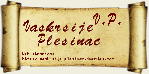 Vaskrsije Plešinac vizit kartica
